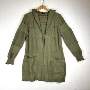 Lety & Me Talya Long Open Front Hooded Sweater Cardigan